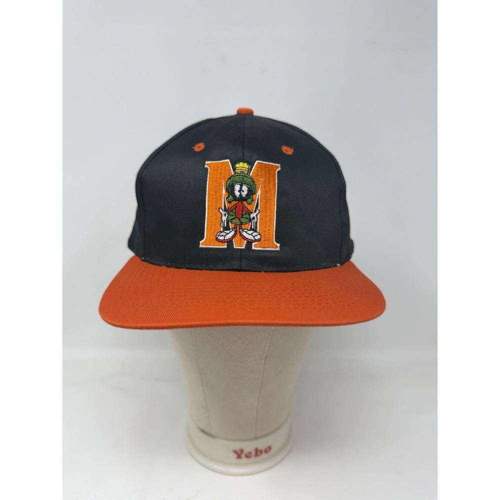 NEW‎ Marvin The Martian Snapback Hat Black/Orange Looney Tunes Embroidered Cap